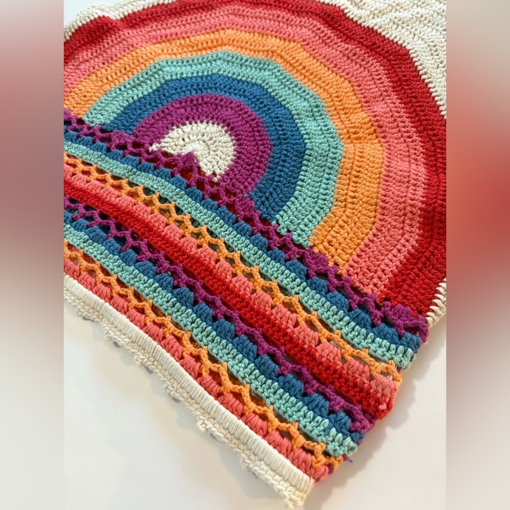 Altar'd State White Crochet Rainbow Halter Crop Top - Picture 4 of 9